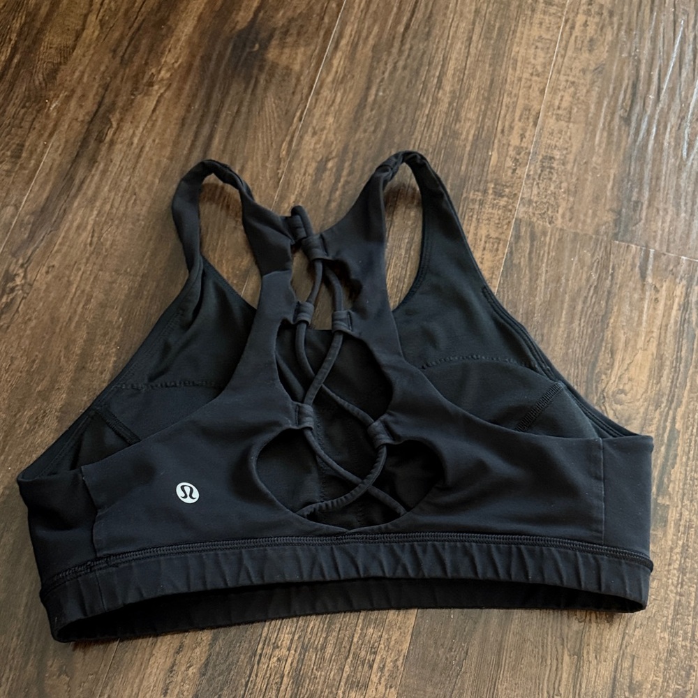 lululemon Black Lace-Back Sports Bra